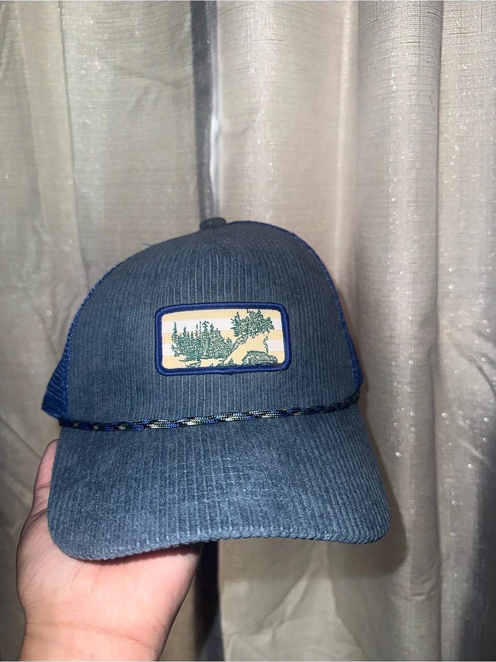 BP. Blue Corduroy Front Panel Trucker Hat